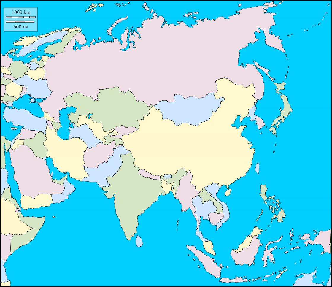 Blank Map Of Asian Countries Asia Blank Map 