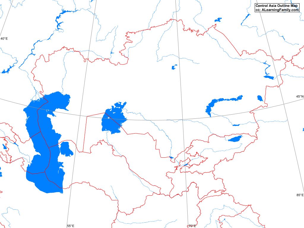 Central Asia Map Blank 1 