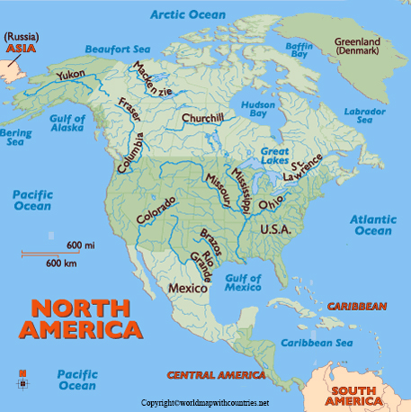 free labeled map of north america rivers in pdf