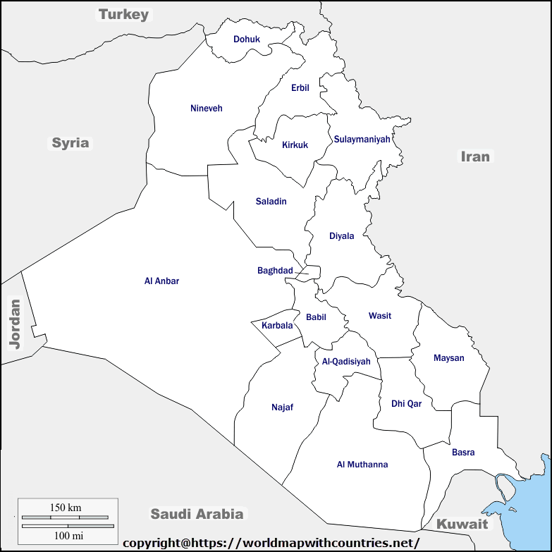 Free Printable Labeled And Blank Map Of Iraq In PDF Iraq 4 