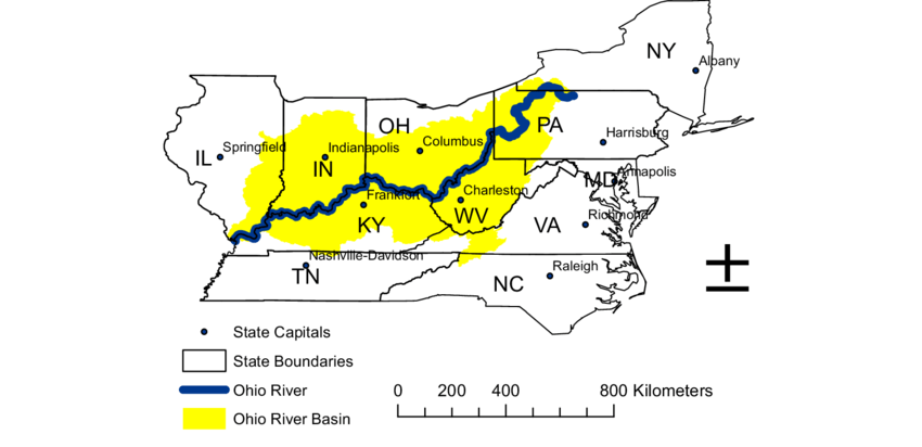 Interactive Ohio Rivers Map Explore The State S Waterways Ohio River Map With States 