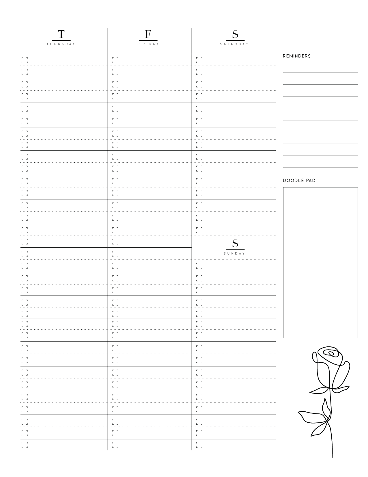 free printable weekly planner pages on two page layout free planner