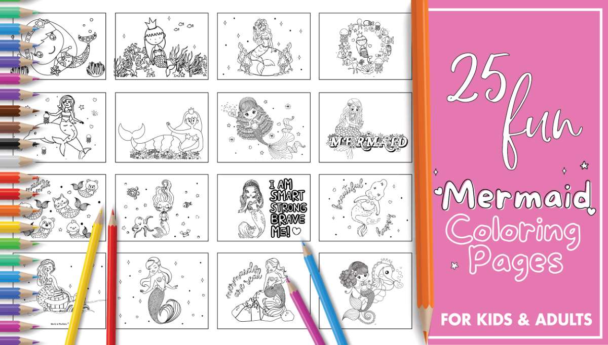 25 best mermaid coloring pages for kids adults world of printables