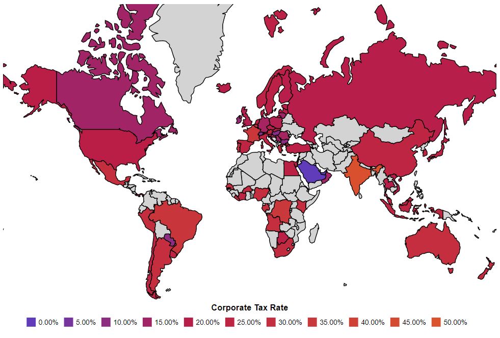 Effective Corporate Tax Rate by Country 2022 World Populace