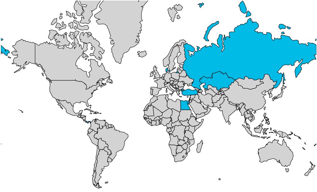 Transcontinental Countries 2022 World Populace