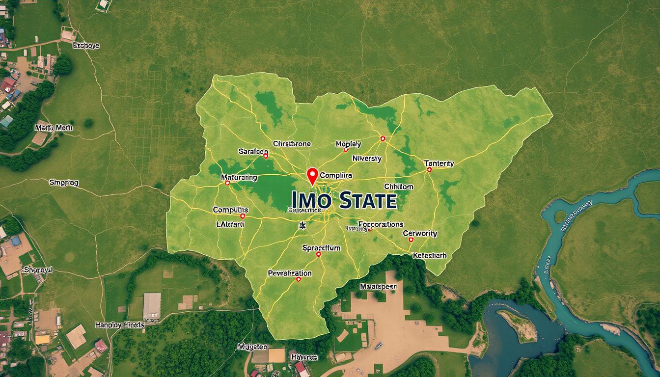 Aerial view of Imo State showing locations of top 10 universities
