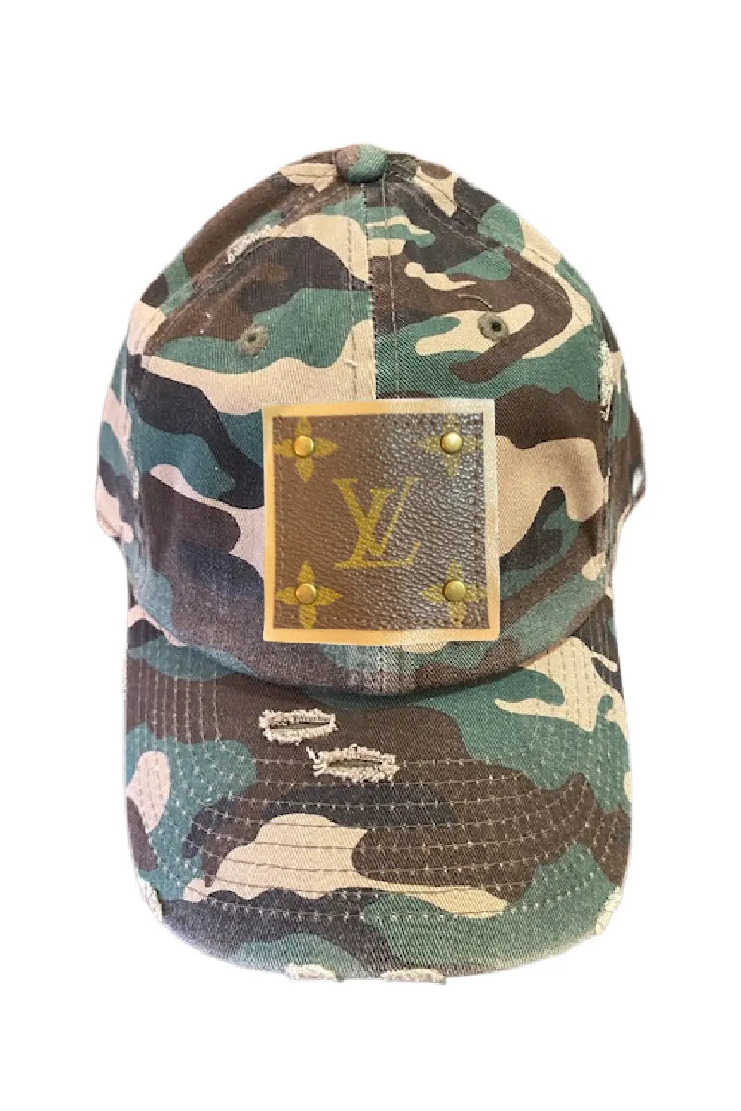 Upcycled Green Camouflage Cap