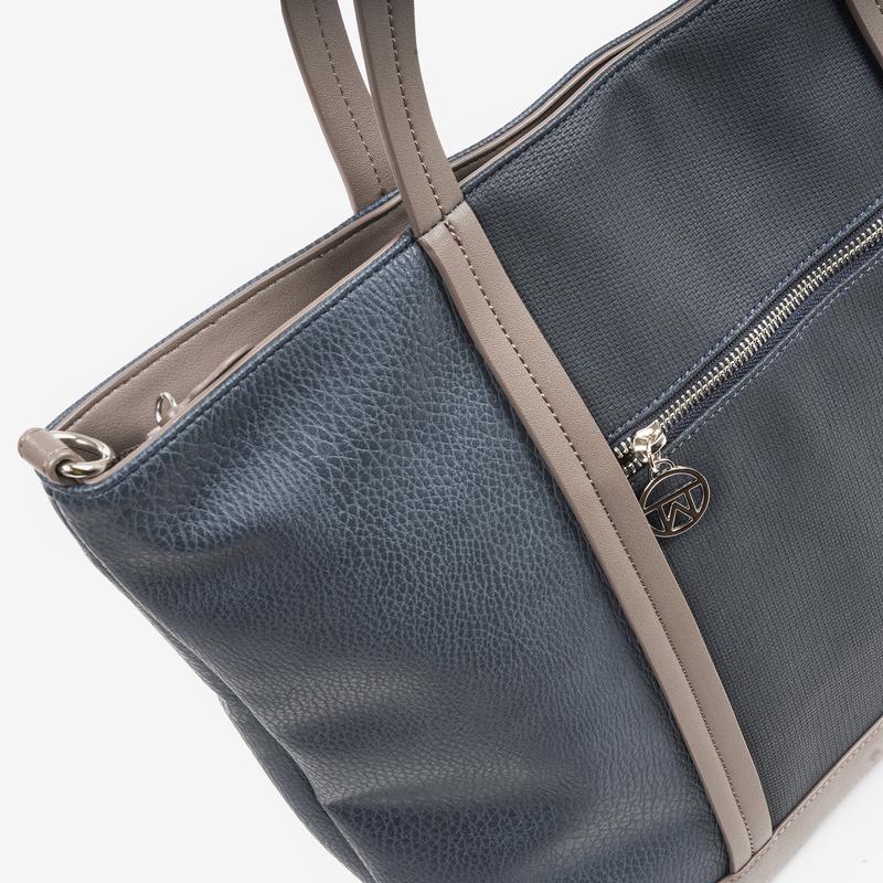 BOLSO SHOPPER CON CREMALLERA COLOR COLOR AZUL SERIE SIBLING - Bienvenid@ a  WO SPAIN