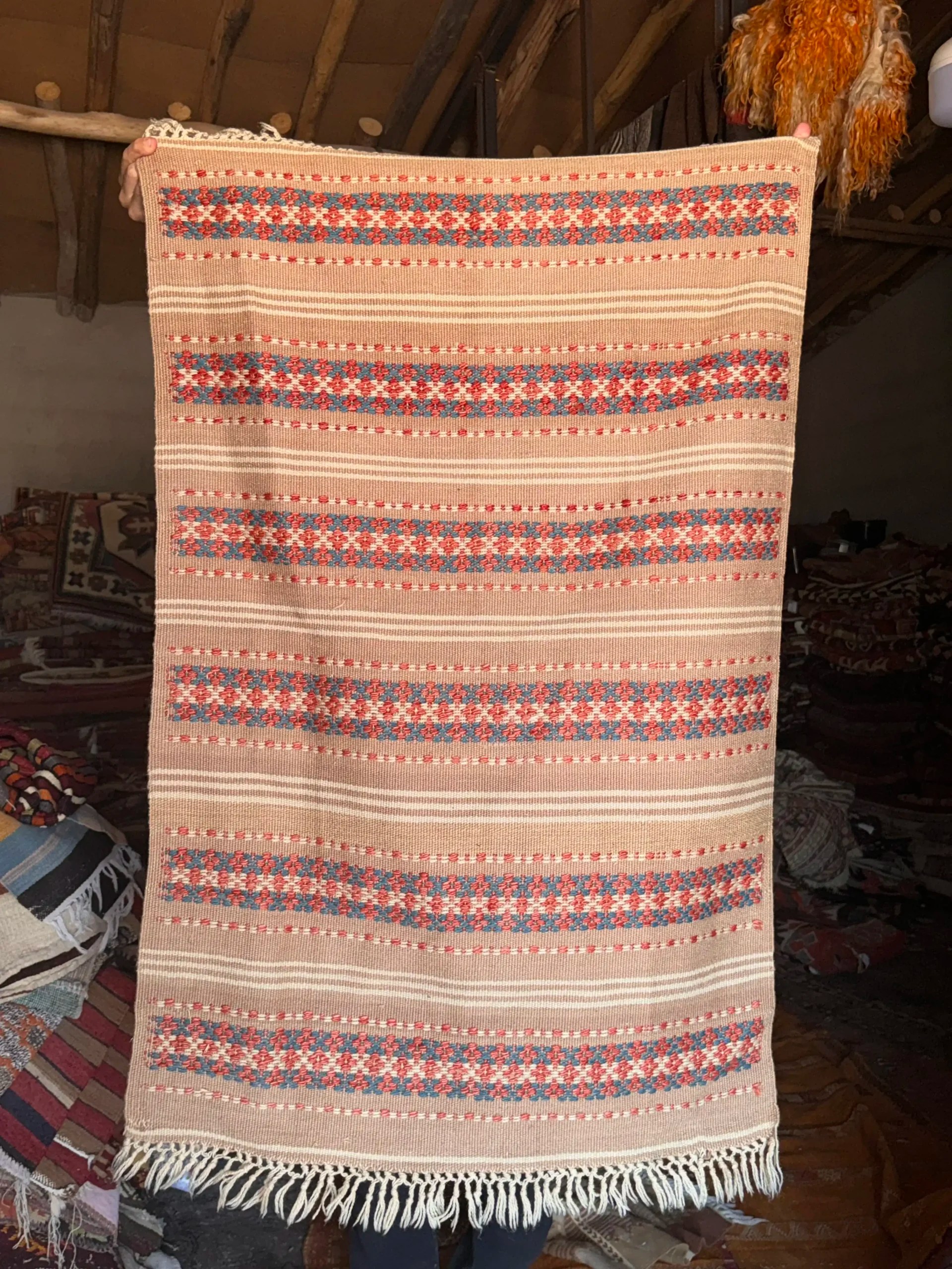 Vintage Handwoven Unique Timeless Turkish Rug Kilim