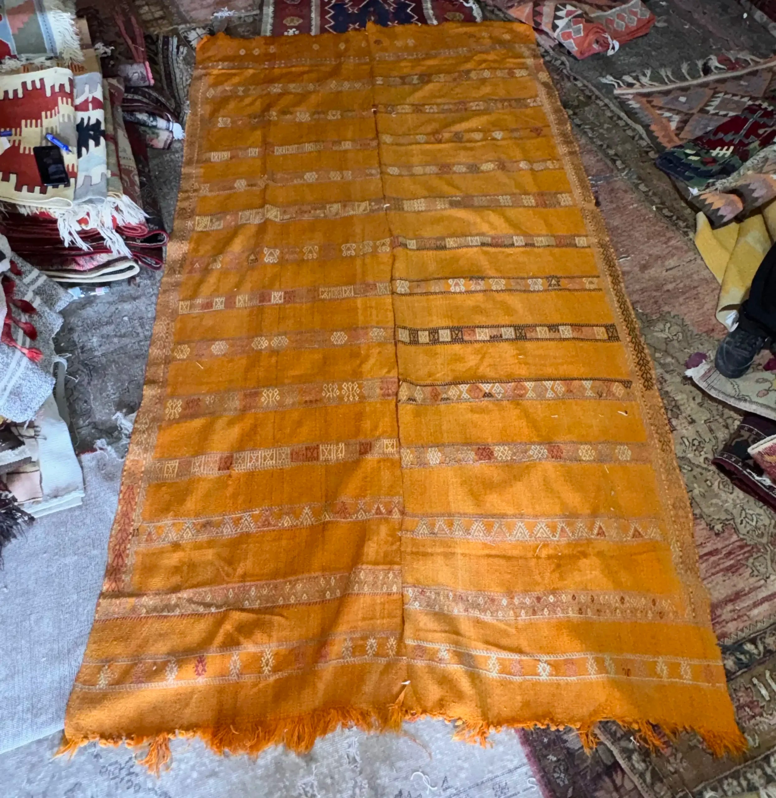 Vintage Handwoven Unique Timeless Turkish Rug Kilim