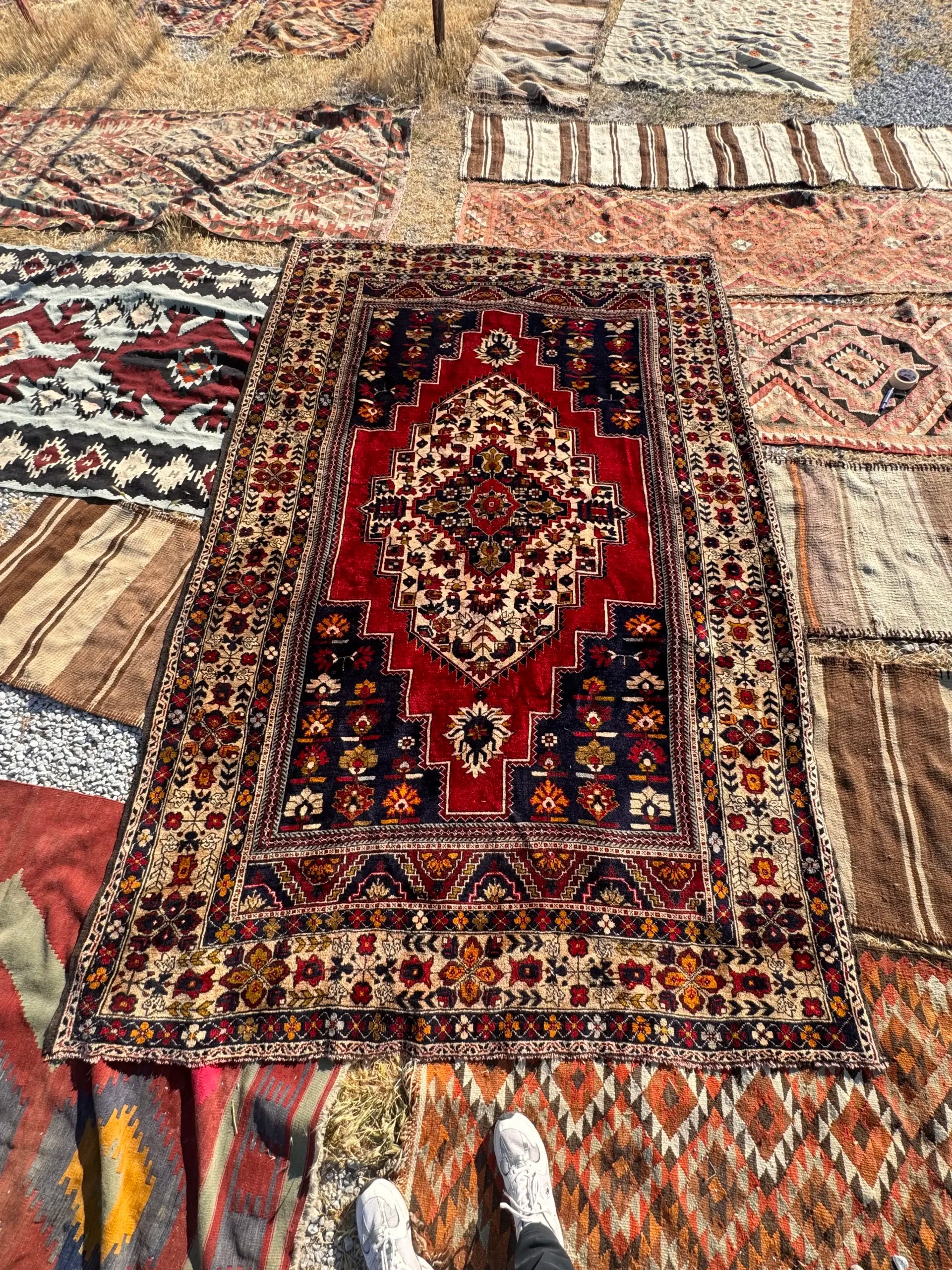 Vintage Handwoven Unique Timeless Turkish Rug Kilim