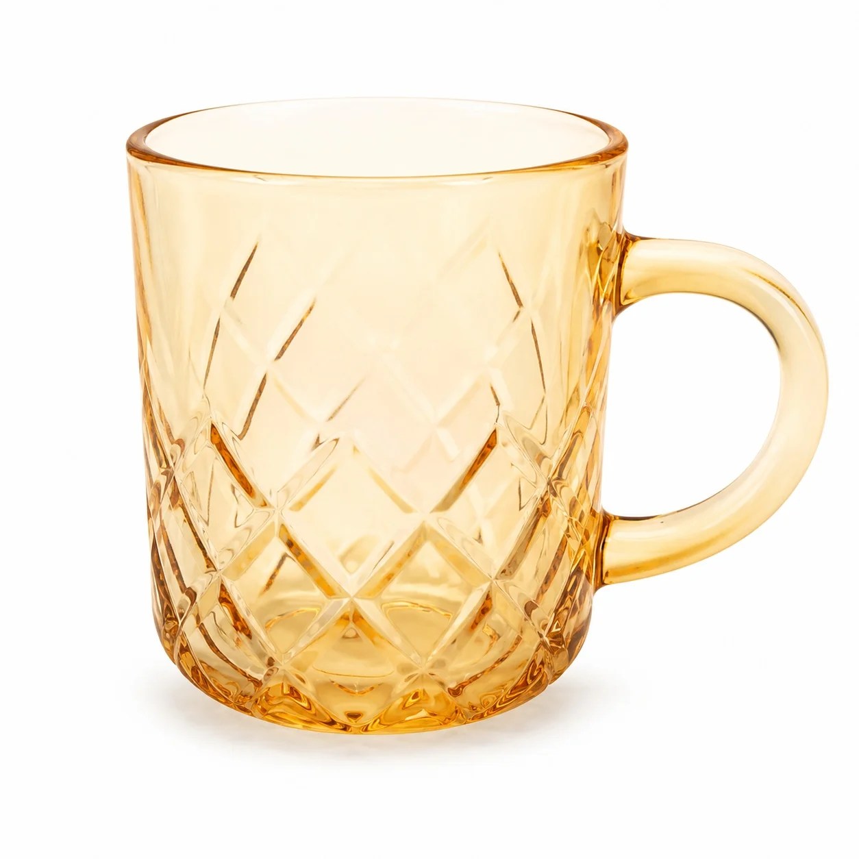 Amber Textured Glass Mug