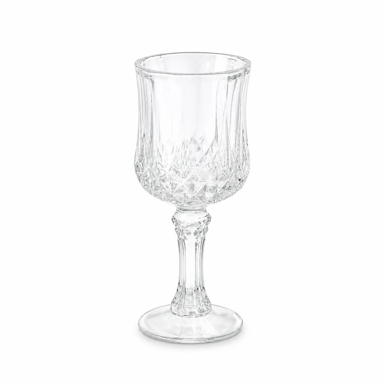 Clear Cut Crystal Stemmed Wine Glass