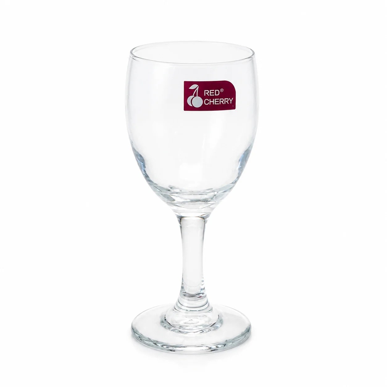 Clear Stemmed Wine Glass With Sticker