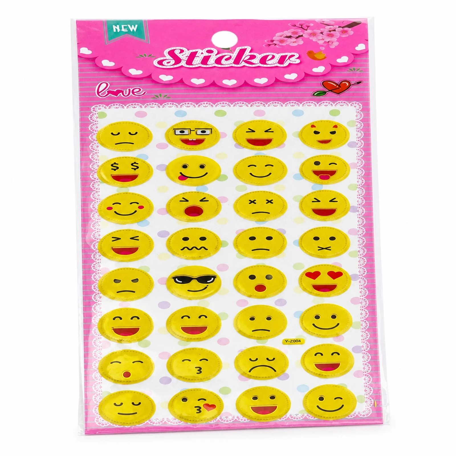 Pink Smile Emoji Sticker Sheet