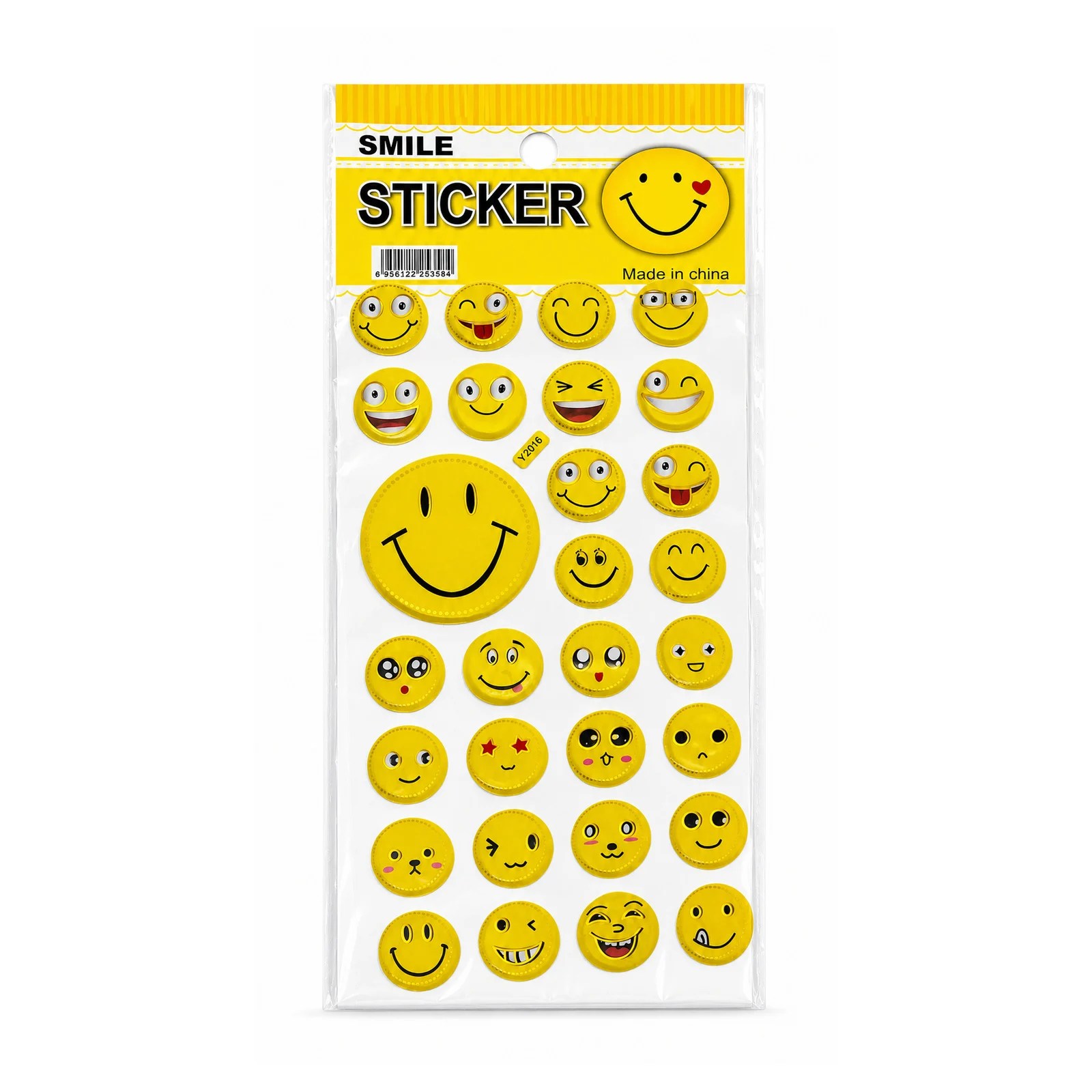 Yellow Smile Emoji Sticker Sheet With Big Face