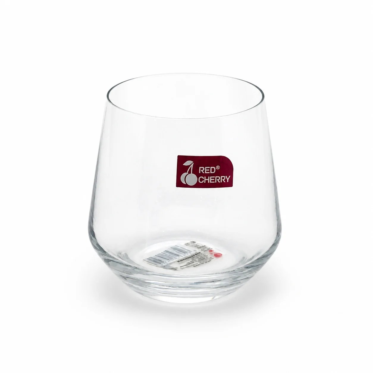 Red Cherry Clear Stemless Wine Glass
