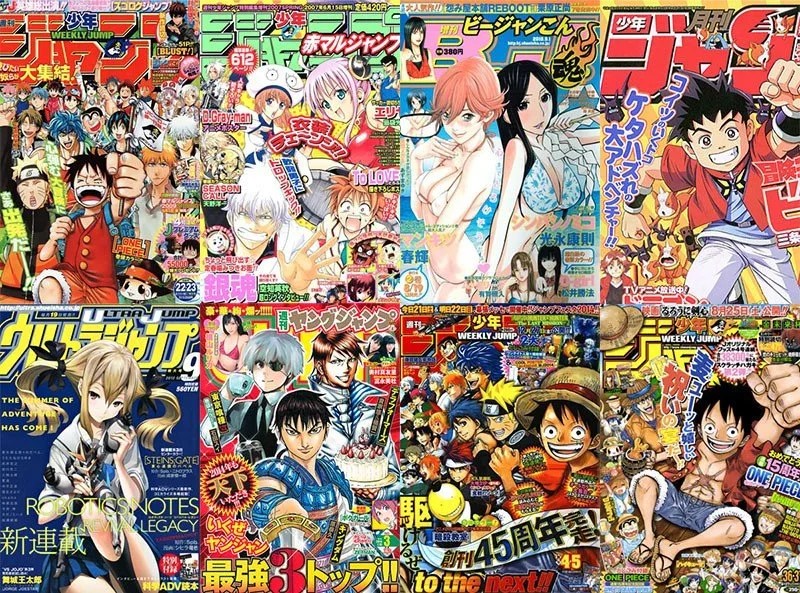 As editoras e revistas japonesas de mangas shonens