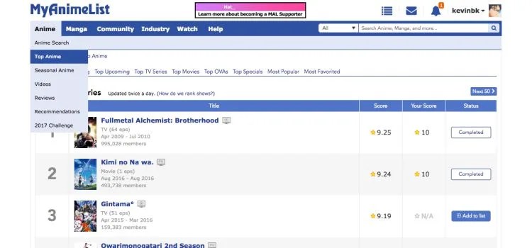 MyanimeList – Conhecendo e aprendendo a usar o MAL