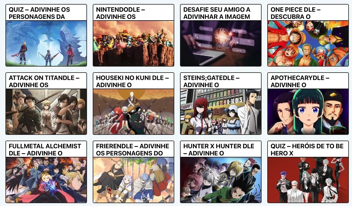 Os Melhores Jogos DLE de Anime