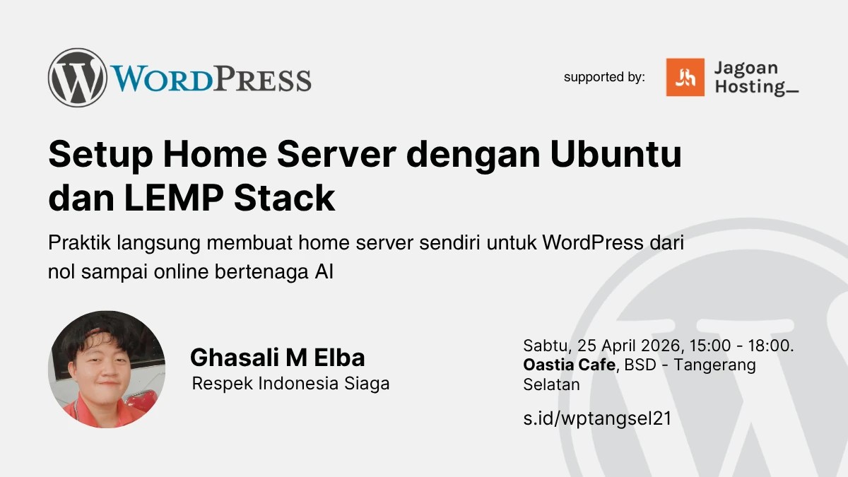 Banner Meetup 21 Setup Home Server dengan Ubuntu dan LEMP Stack