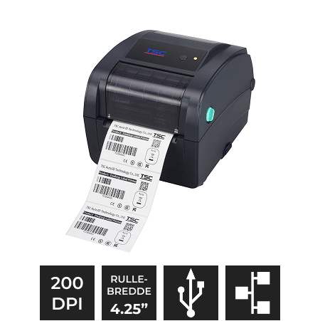 TSC TC200 m/ USB+RS232+Parallel+Ethernet