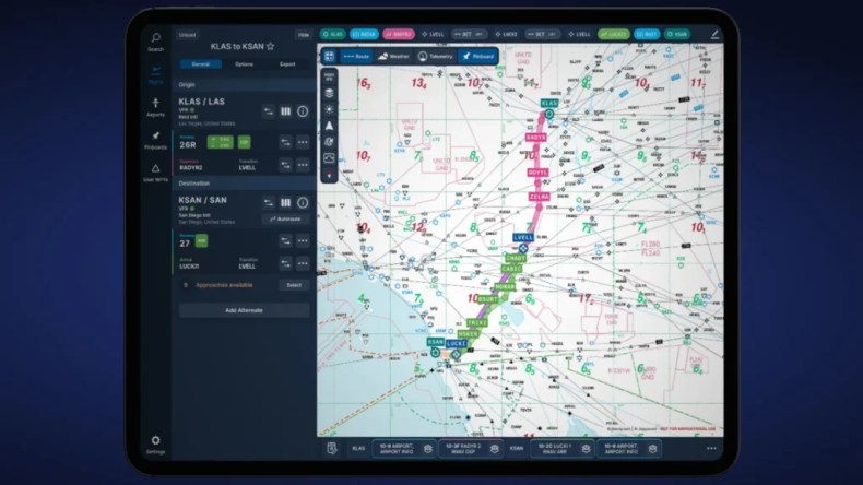 Navigraph Charts route.