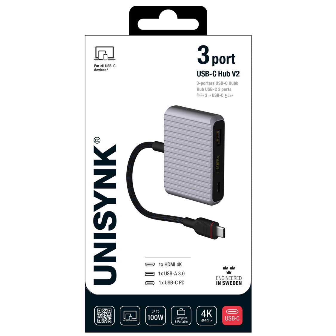 Unisynk 3 Port USB-C Hub V2 — image 2