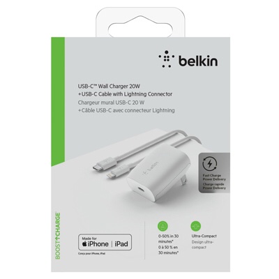 Belkin Wall Charger + USB-C Cable With Lightning Connector — image 2