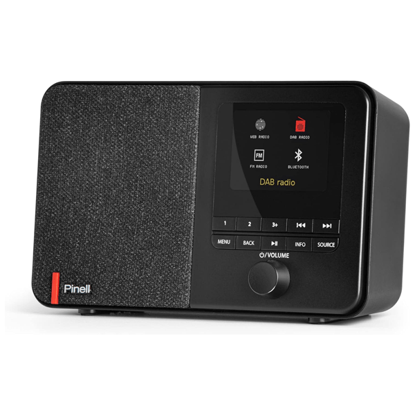 PINELL Supersound 101, Internet Radio, DAB+ & FM Tuner, Bluetooth 5.0, WiFi, Headphone Jack, 3 Watt RMS, Equalizer, Station Memory, Colour Display, Mains and Battery Operated, Black