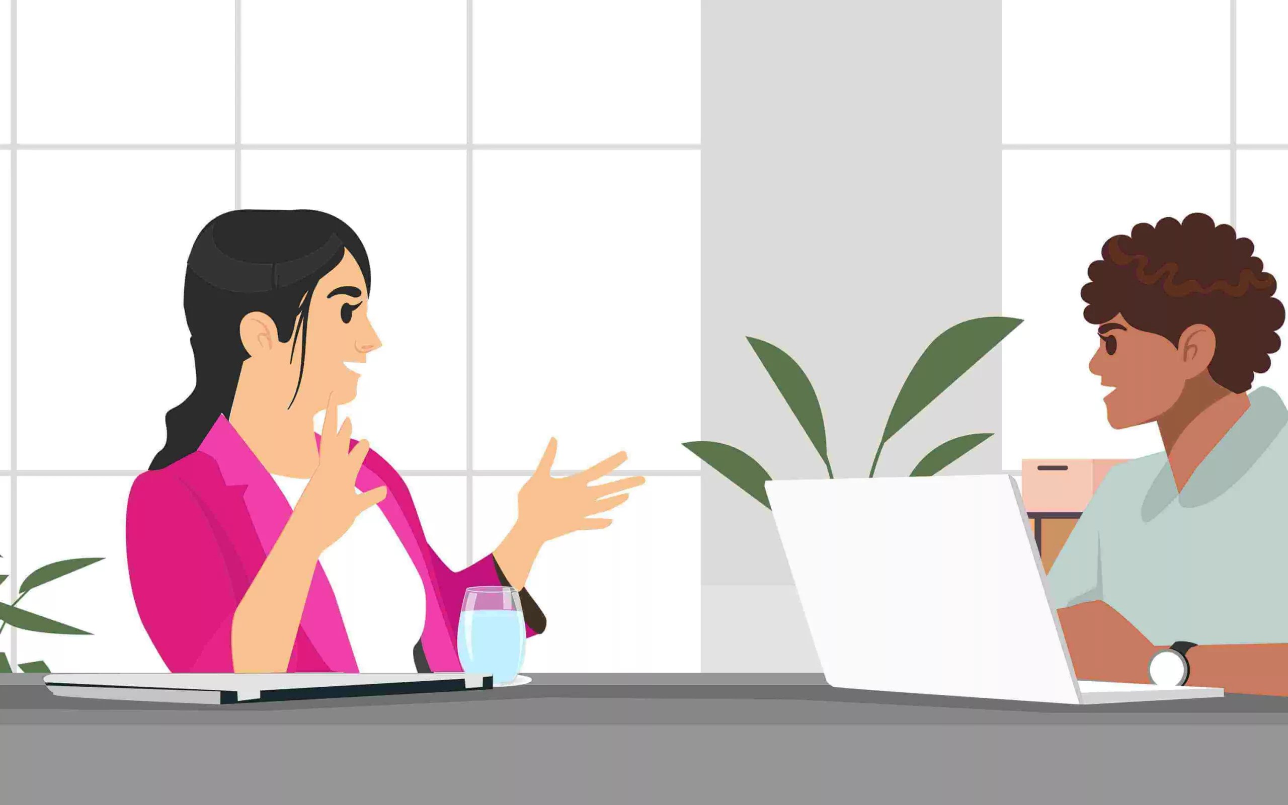 Manager and employee in a one-on-one interaction