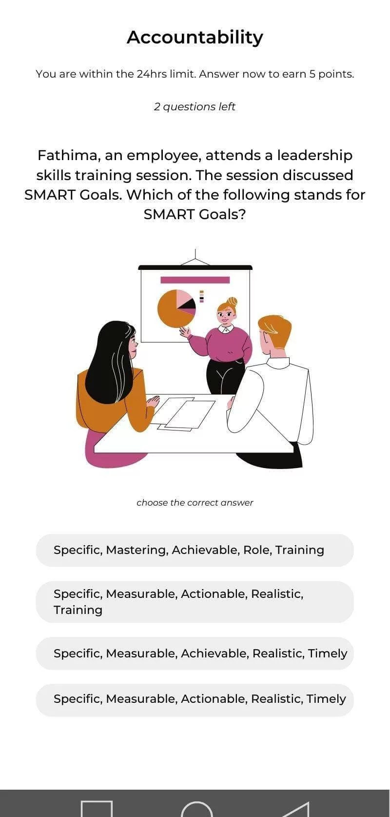 Scenario-based Quiz on a mobile device