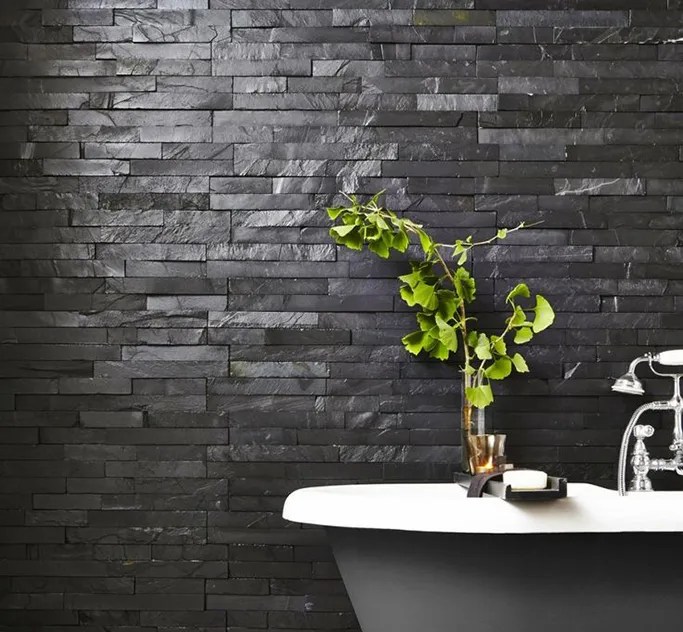 Black Slate Split Face Tile