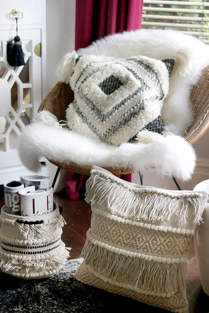 Textural cushions and throws