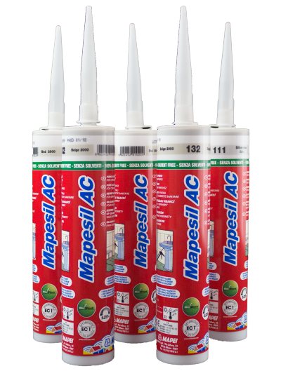 containers of Mapesil AC silicone.