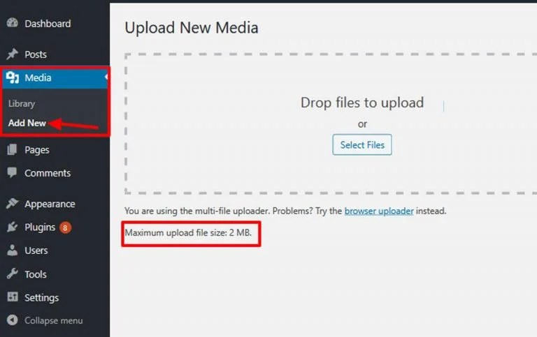 By default, wordpress limits uploads to 40 mb for both post_max_size and upload_max_filesize. How to Increase Maximum Upload File Size in WordPress