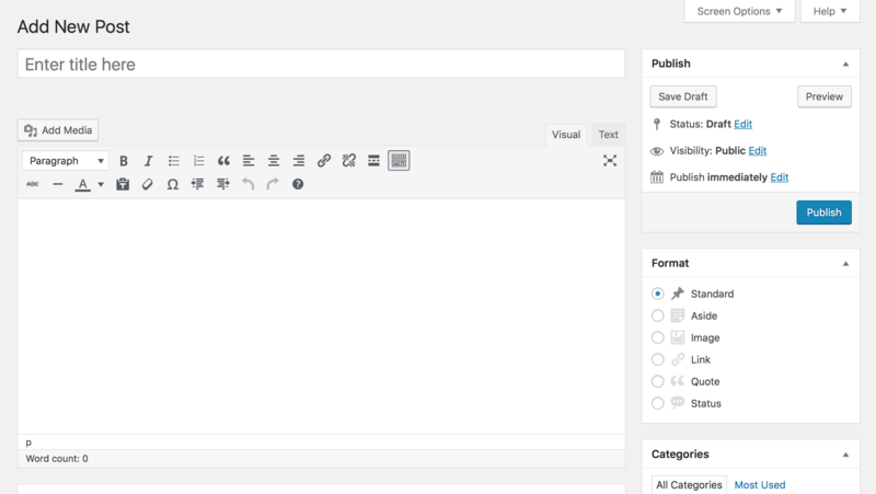 l'editor di WordPress