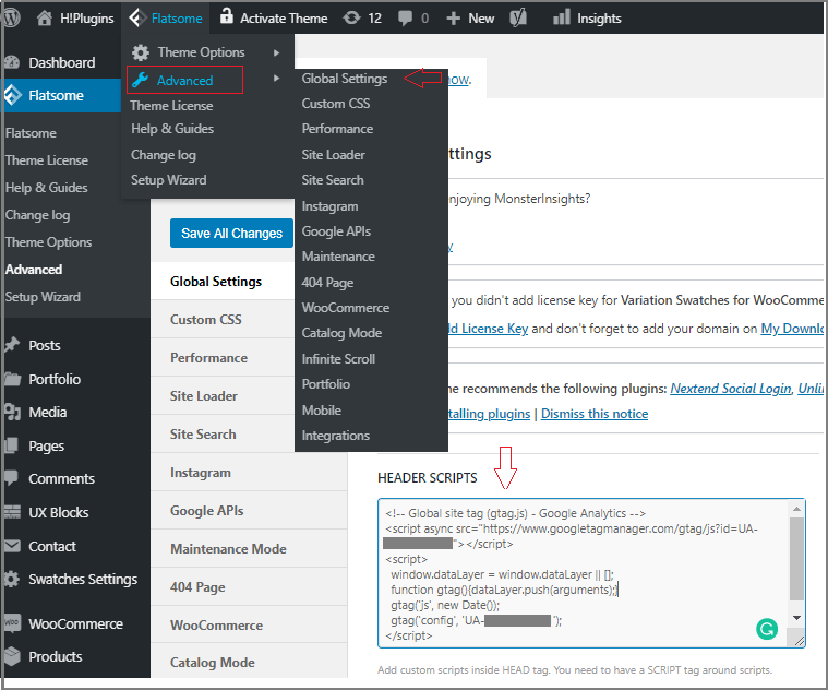 Ux theme's flatsome is synonymous with multipurpose, woocommerce themes in the wordpress space. How To Add Google Analytics In Flatsome Woocommerce Theme To Track Store Traffic Wpcred