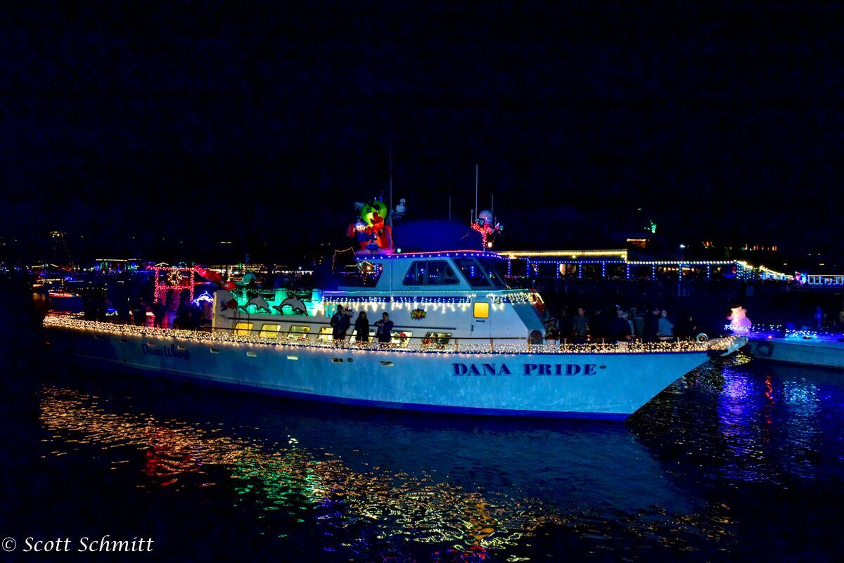 The Dana Pride leads the 43rd annual Dana Point boat parade on Friday, Dec. 8. (Photo courtesy of Dana Point Harbor)