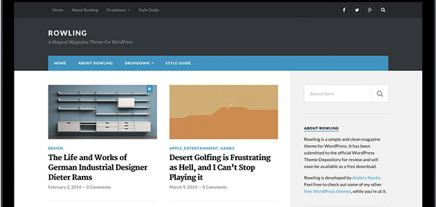 Rowling is a simple and free wordpress magazine theme by anders norén that was updated not too long ago and has over 4000 installs in the last three months. Rejuvenate Your Wordpress Site With 20 New Options Wp Mayor