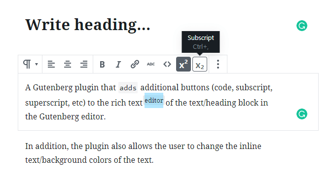 If you require more options than provided by the wordpress text editor, you can modify it by using a . Additional Editor Buttons For Gutenberg Text Block | WP Missing