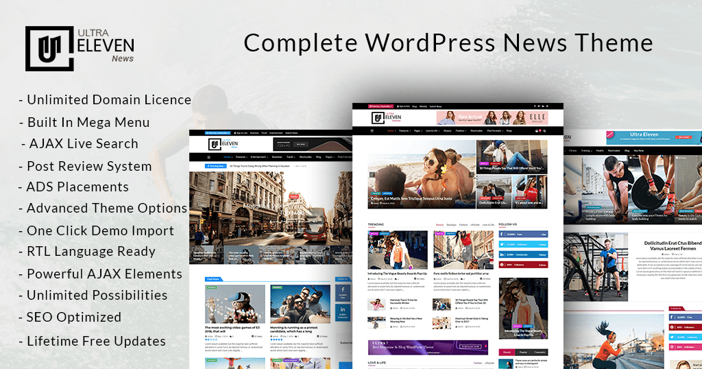Along with white label branding features, it comes with 30 awesome inbuilt themes and . Ultra Eleven Magazine Blog News Theme Wpoperation