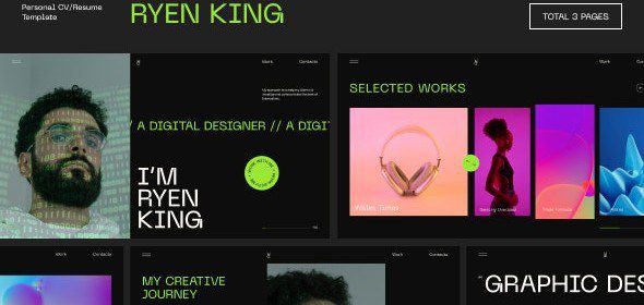 Ryen King Nulled Personal CV Resume HTML Template
