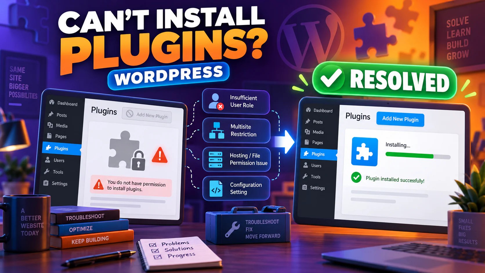 Cannot Install Plugins in WordPress