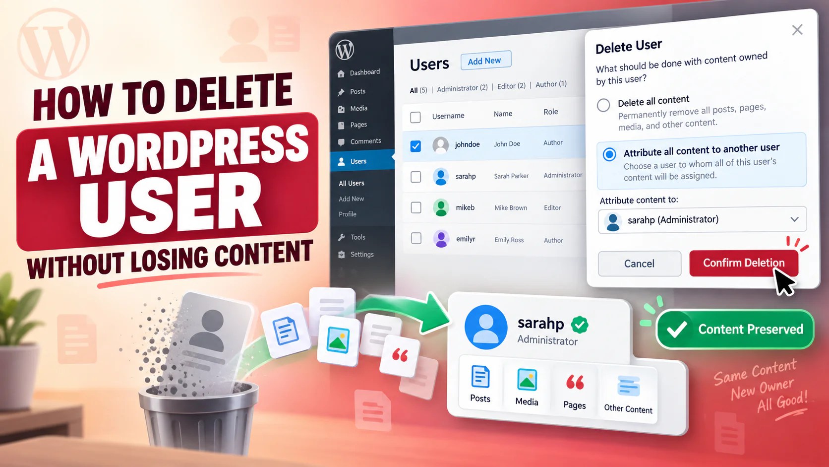 How to Delete a WordPress User