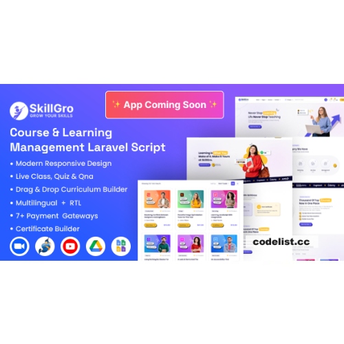 SkillGro LMS - Course & Learning Management System Laravel Script