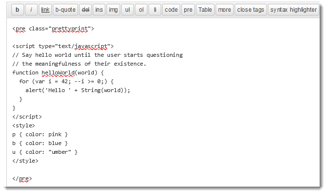 Style Your Code & Use The Pre Quicktag In WordPress To Highlight It