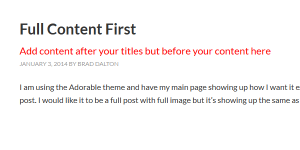How To Add Content After Single Post Titles In Genesis