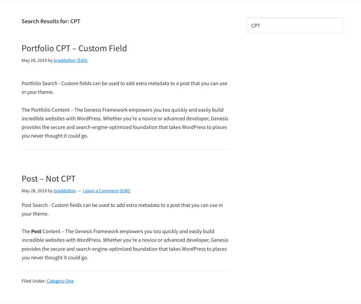 Show Custom Field Value And Or Content For CPT And Standard Post Types