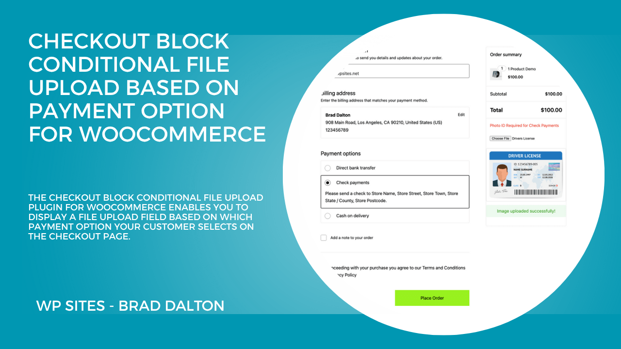 Checkout Block Conditional File Upload Based on Payment Option For WooCommerce